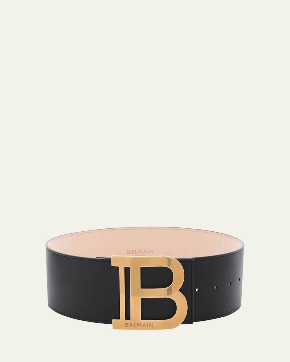 B Logo Calfskin Buckle Belt